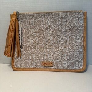 NWT Consuela Clay Anything Goes Pouch - Embossed Snake Print